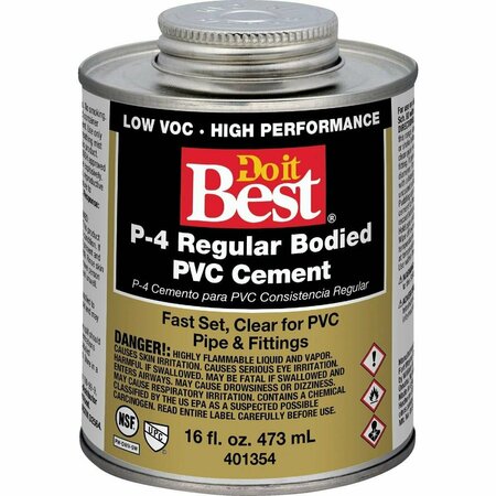 ALL-SOURCE 16 Oz. Regular Bodied Clear PVC Cement 018129-12